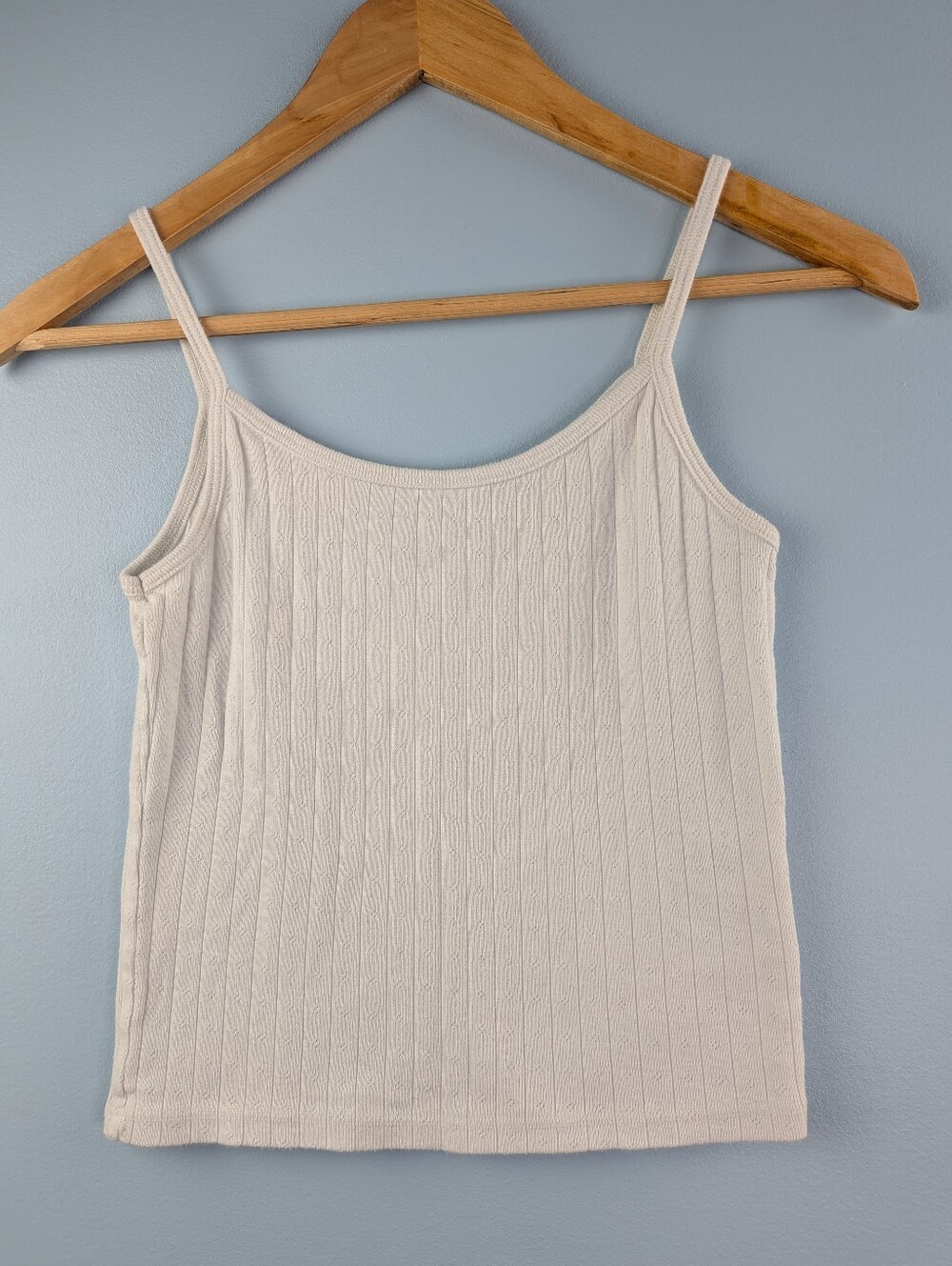John Galt Cream Pointelle Cami Tank by Brandy Melville One Size